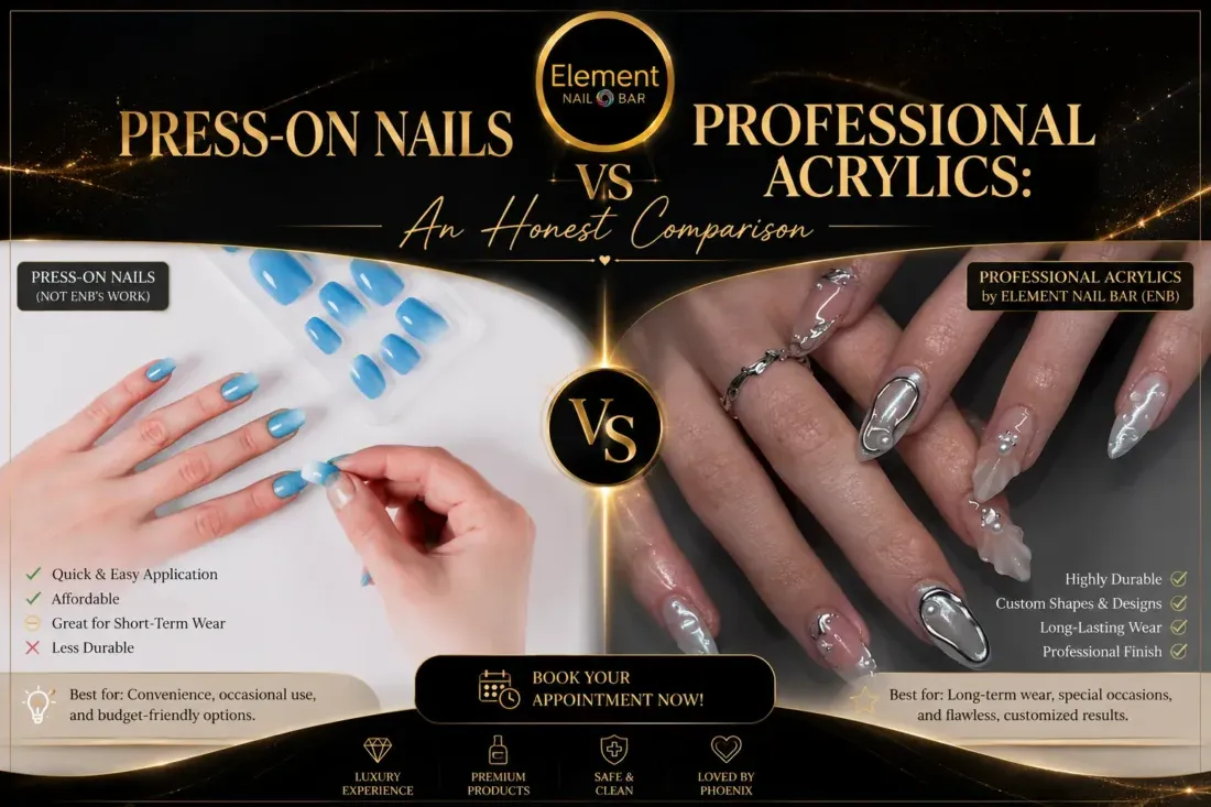 Press On Nails vs Professional Acrylics Comparison