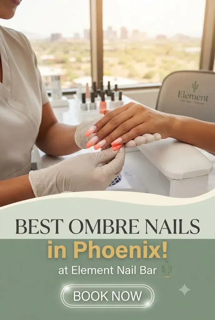 Ombre nail set blending soft pink and rose gold tones