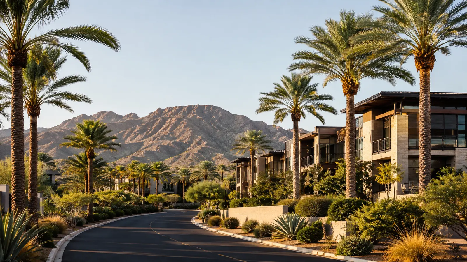 Biltmore and Camelback Corridor–inspired Arizona streetscape used as a visit-planning image