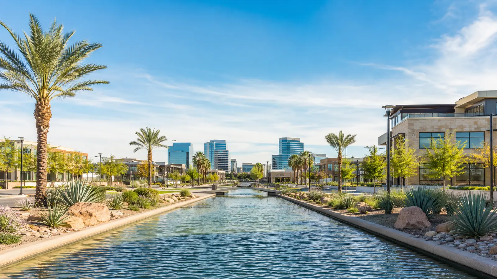Chandler–inspired Arizona streetscape used as a visit-planning image