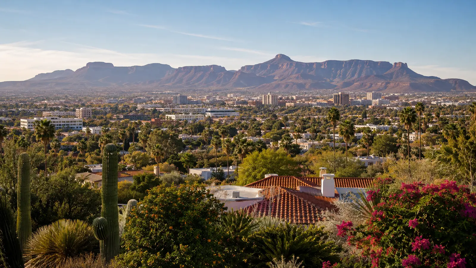 Mesa–inspired Arizona streetscape used as a visit-planning image
