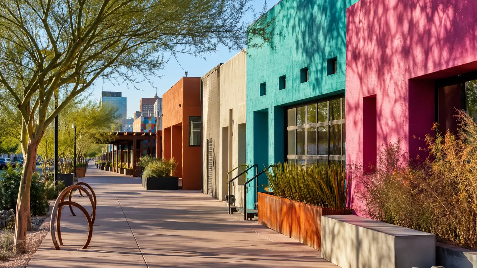 Roosevelt Row–inspired Arizona streetscape used as a visit-planning image