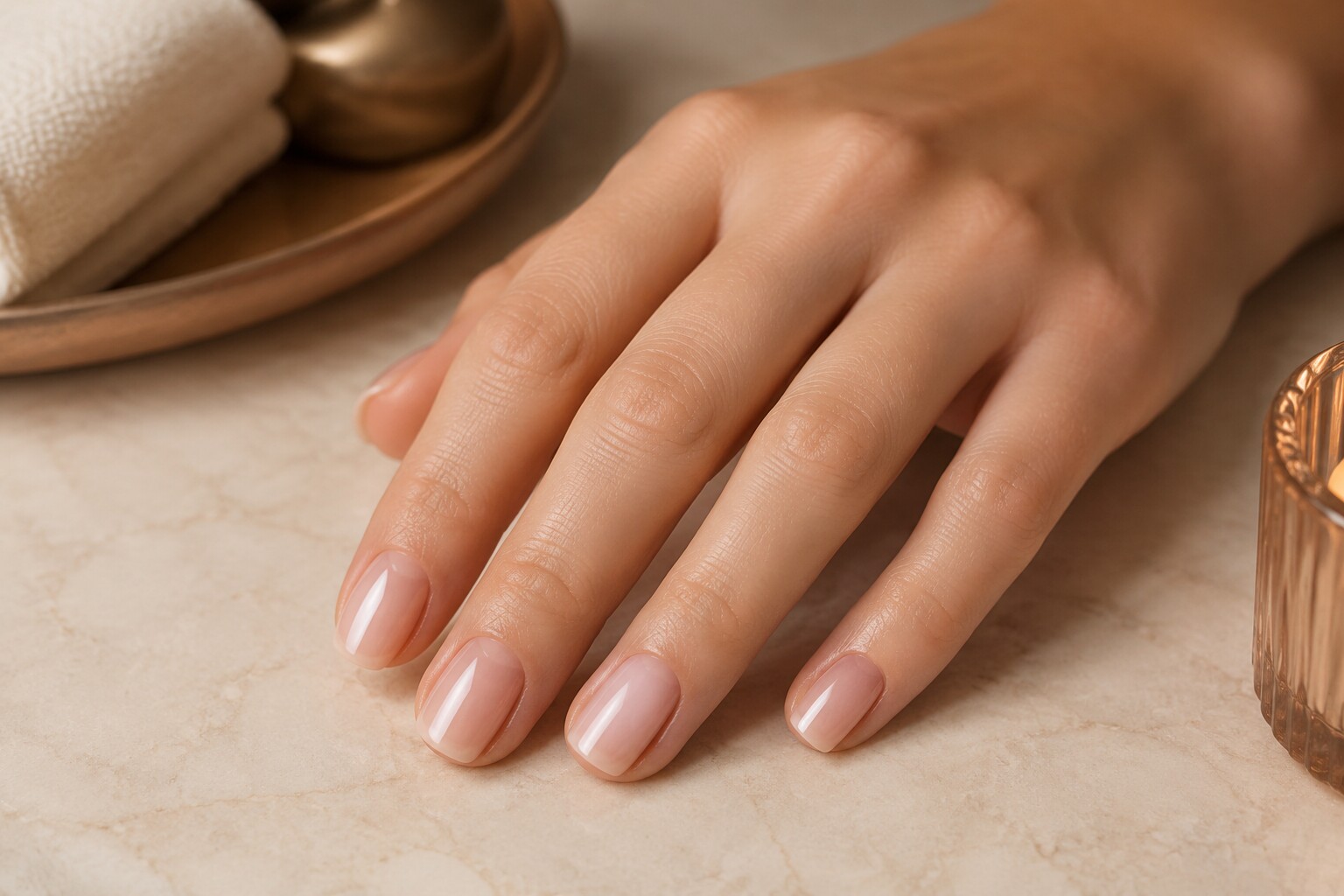Natural structured Builder Gel manicure