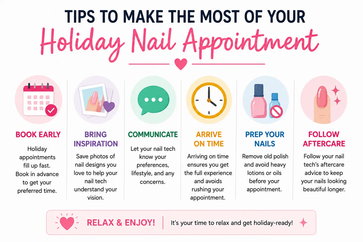 Tips to Make the Most of Your Holiday Nail Appointment
